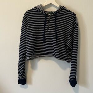Wild Fable Striped Cropped Hoodie
